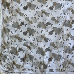 Parent's Choice Sheep Lamb Baby Blanket Gray White Cotton Waffle Weave Thermal